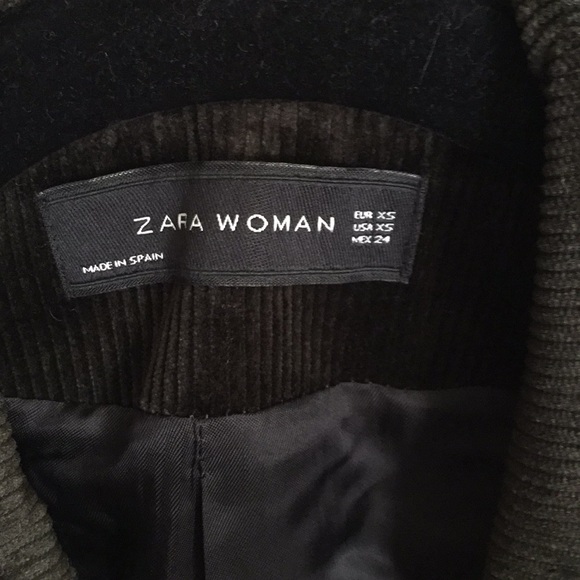Zara Woman blazer. Smokey black corduroy. Size XS - Picture 4 of 4